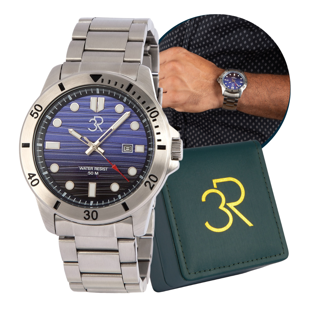Relógio Três Reis 3R Eclipse Edição Especial Limitada 20 Anos Azul Blue Whale