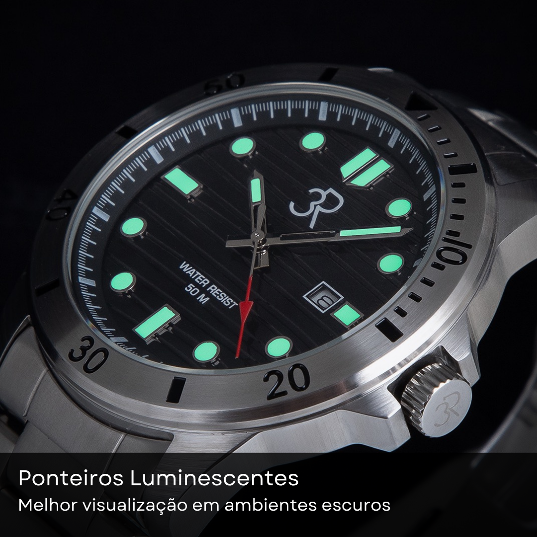 Relógio Três Reis 3R Eclipse Edição Especial Limitada 20 Anos Verde Hulk Em Degrade Tradicional