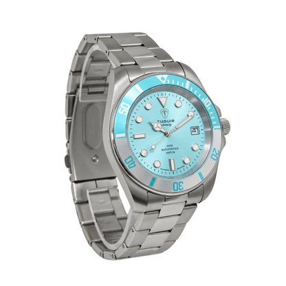 Relógio Masculino Automático Tuguir Eternity Tge40022 Vidro De Safira, Visor Azul Claro ( Azul Celeste ) Calibre 8215 Miyota