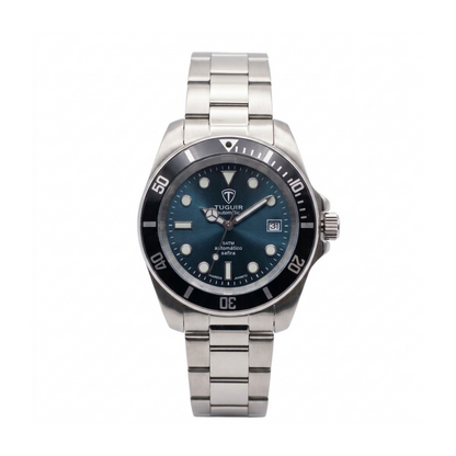 Relógio Masculino Automático Tuguir Eternity Tge40020 Vidro De Safira, Visor Azul Camaleão ( estilo Sunburst ) Calibre 8215 Miyota