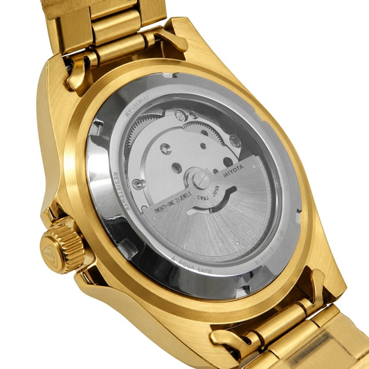 Relógio Masculino Automático Tuguir Eternity Dourado Tge40018 Vidro De Safira, Visor Preto Camaleão ( estilo Sunburst ) Calibre 8215 Miyota