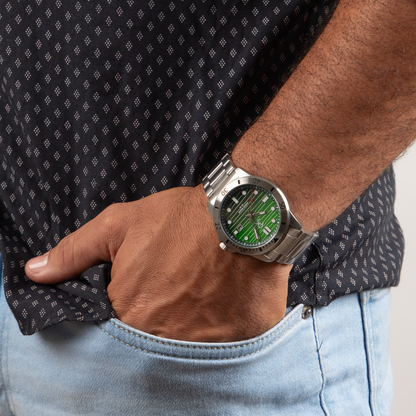 Relógio Três Reis 3R Eclipse Edição Especial Limitada 20 Anos Verde Hulk Em Degrade Tradicional
