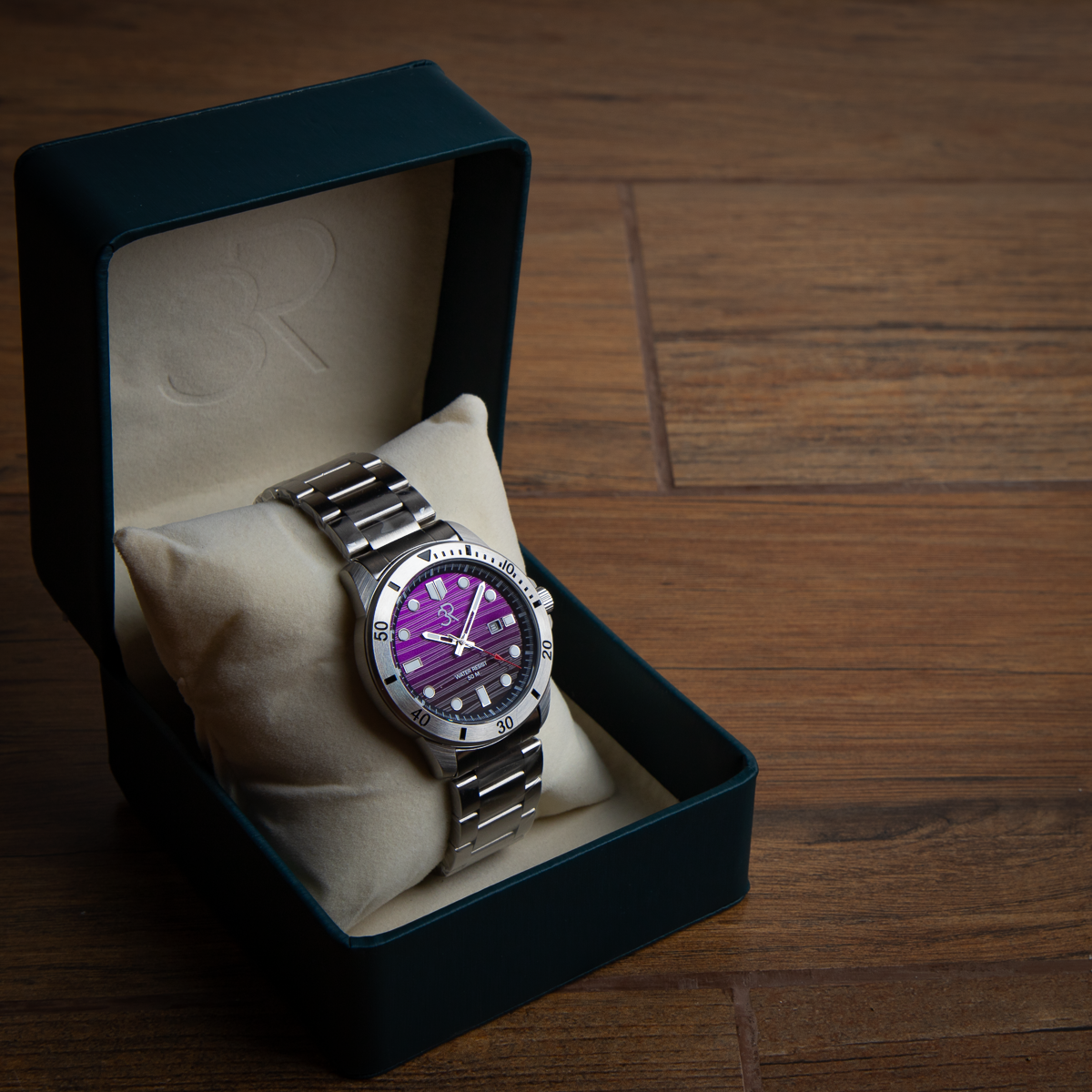 Relógio Três Reis 3R Eclipse Edição Especial Limitada 20 Anos Roxo Yuri Purpura e Prata