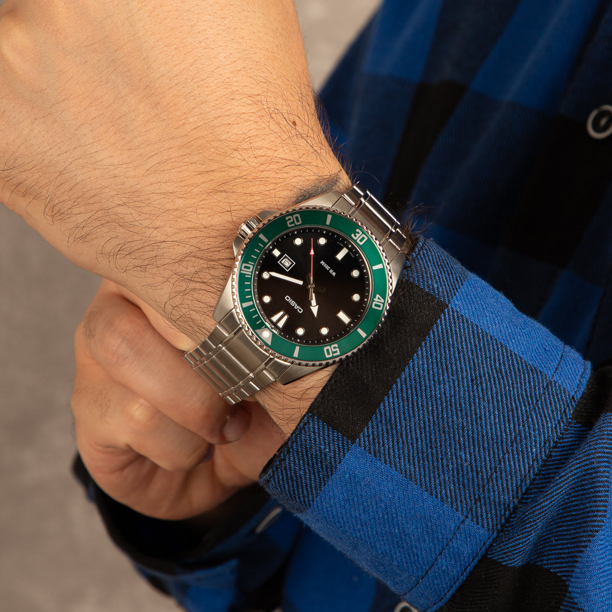 Relógio Casio Duro Masculino Preto e Verde
