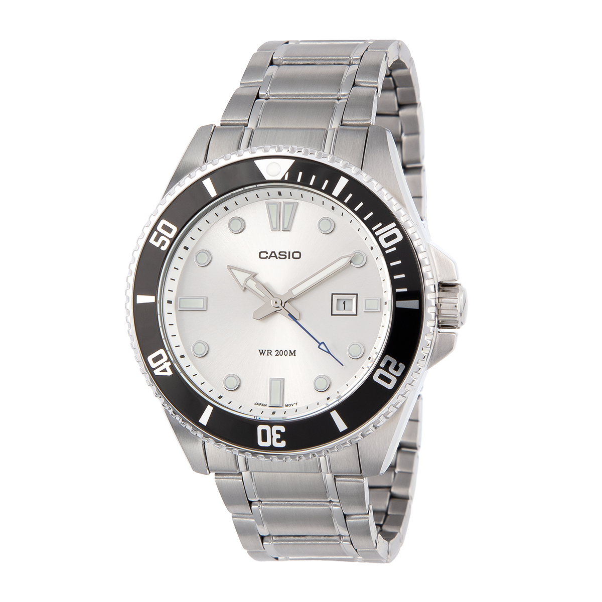 Relógio Casio Duro Masculino Branco e Preto
