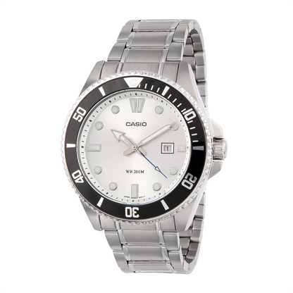 Relógio Casio Duro Masculino Branco e Preto