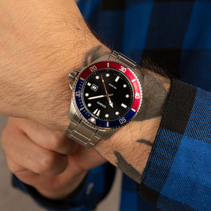 Relógio Casio Duro Masculino Azul e Vermelho